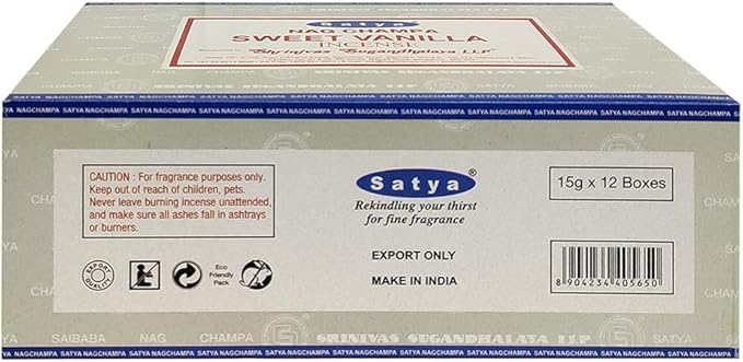 Satya Sweet Vanilla Incense Sticks and Holder Bundle