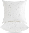 Oubonun 18 x 18 Outdoor Pillow Inserts (Pack of 2) - Square Waterproof Throw Pillow - Decorative Throw Pillows Insert for Couch Sofa Bed Patio Furniture - White Pillow