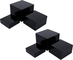 Red Co. Set of 3 Glossy Black Acrylic Cube Display Nesting Risers with Hollow Bottoms - 2 Pack