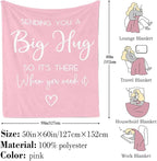 Pubrave Breast Cancer Gifts for Woman, Get Well/Inspirational/Sympathy/Thinking of You/Feel Better Gifts for Women, Healing Blanket Pink 60x50in
