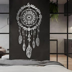 Maclou Metal Dream Catcher Wall Decor, Metal Feather Wall Art, Boho Dream Catcher Wall Decor for Living Room, Bedroom, Girls Room (Gold,53x25 inch / 135x63 cm)