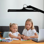 LED Architect Desk Lamp with Clamp, Metal Swing Arm 2300 Lumens Dimming Office Table Lamp for Task Work Drafting Reading Desktop, 180PCS Bright LEDs, 30W Workbench Lamp(Black)