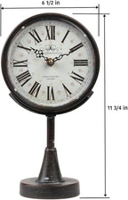 Lily's Home Antique Inspired Decorative Mantle Clock with Large Roman Numerals, Silent-Non-Ticking with Quartz Movement, Fits with Victorian or Antique Décor Theme, Black (11 3/4" Tall x 6 1/2" Wide)