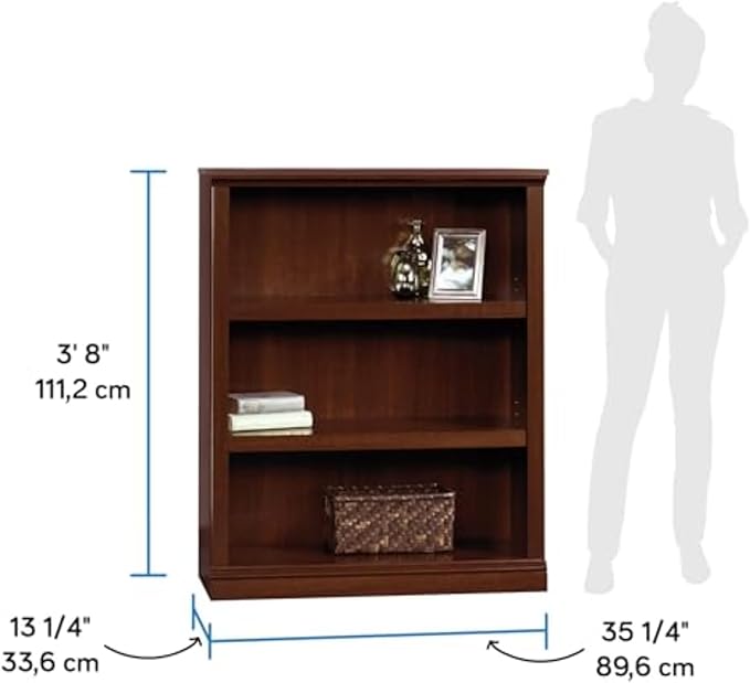 Sauder Miscellaneous Storage 3-Shelf Bookcase/ Book shelf, Select Cherry finish