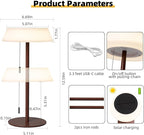 Solar LED Outdoor Table Lamp Waterproof, 3 Level Dimmable Desk Night Light, Portable Cordless USB Rechargeable, for Home/Deck/Patio/Garden (Bronze)