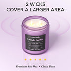Lavender Candle, 14.1 oz Scented Candles for Home, 2 Wicks Blended Scents Aromatherapy Candles for Women and Men, Birthday Gifts for Women (Lavender+Lilac+Lemon)