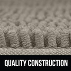 KANGAROO Bathroom Rugs, Chenille Soft Absorbent Bath Rug, Shaggy Shower Mat, Quick Dry Machine Wash Bathmat, Plush Carpet Mats for Tub, Bathtub and Room Home Decor Accessories, 30x20, Beige