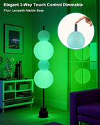 Lightdot RGB& 3000K Floor Lamp with Touch Control, Dimmable Colors Temperature, Globe Modern Floor Lamp with Smart Bulb Included, Blue Standing Lamps for Living Room/Sofa Beside/Corner Decor