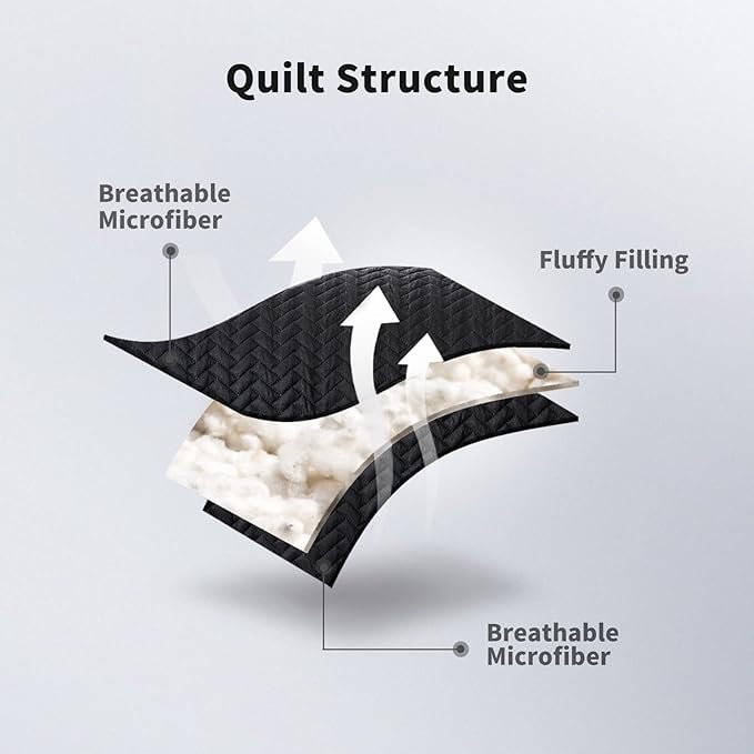Maple&Stone Quilt Set Queen Size, Lightweight Black Bedspread Ultrasonic Chevron Pattern Light Coverlet for All Season Comforter Bedding Decor - 3 Piece Full Bed Cover Sets