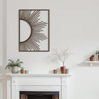SIGNLEADER Metal Wall Art Decor Shining Sun Minimalist Modern Abstract Wall Sculpture Hangings Home Decoration for Living Room, Bedroom, Bathroom, Kitchen, Outdoor - 18" Bronze