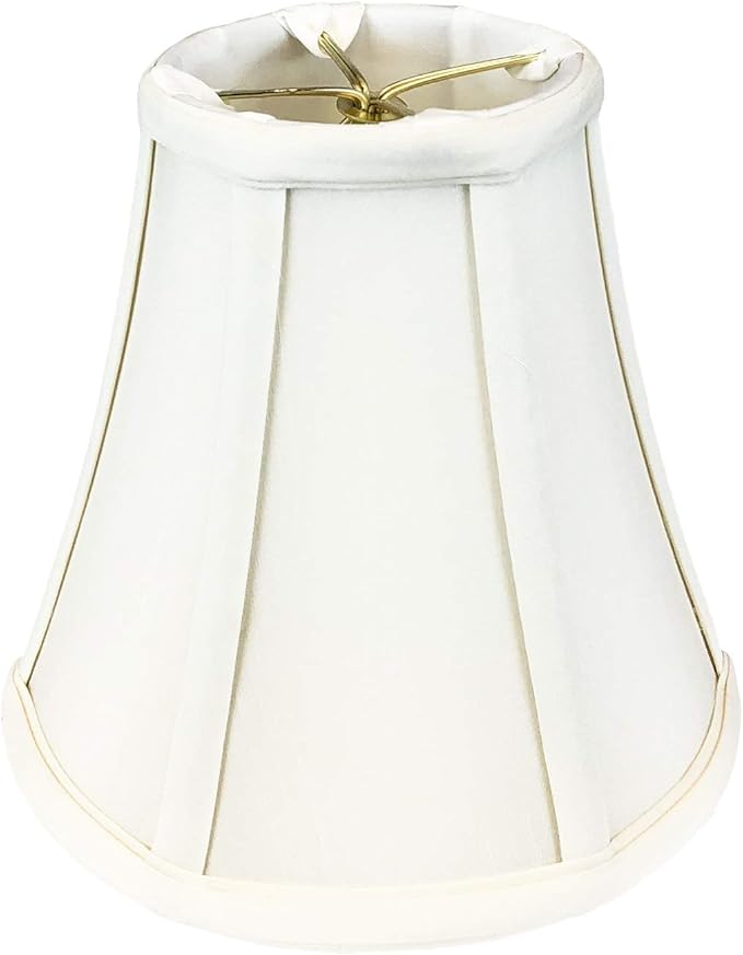 Royal Designs, Inc. BSO-704RC-8WH True Bell Basic Lamp Shade with Round Clip, 4 x 8 x 7.25, White
