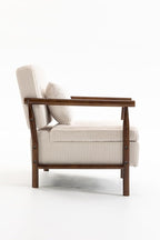 KEIKI Mid Century Modern Accent Chair with Storage, Upholstered Lounge Chair with Hidden Compartment and Waist Cushion