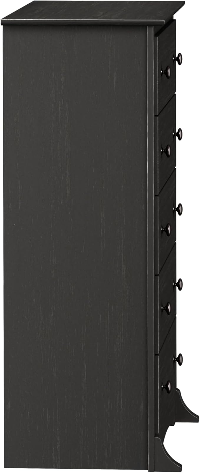 Prepac Sonoma Traditional 5-Drawer Tall Dresser for Bedroom, Functional Bedroom Dresser Chest of Drawers 17.75" D x 31.5" W x 44.75" H, Washed Black