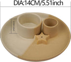 4 in 1 Incense Holder, Ceramic Incense Stick and Palo Santo Holder,Sage Holder for Burning- 5.5" Ceramic Ash Catcher Tray for Meditation and Yoga Room (Star Sand)