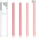 10" Candle Sticks, Ribbed Taper Candles, 2 Pink Shades, 4-Pack, Unscented
