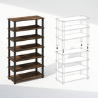 Furinno Turn-N-Tube Storage Shelves Set of 2, 4-Tier Stackable Standing Shelf, Open Corner Shelf, for Organization and Storage, Living Room, Garage, Home Office, Amber Pine