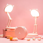 One Fire Cute Desk Lamp Pink Dorm Lamps for College Girls Foldable Portable Rechargeable Dimmable Cute Cat Lamp Kawaii Room Decor,College Dorm Decor for Girls Pink Classroom Essentials