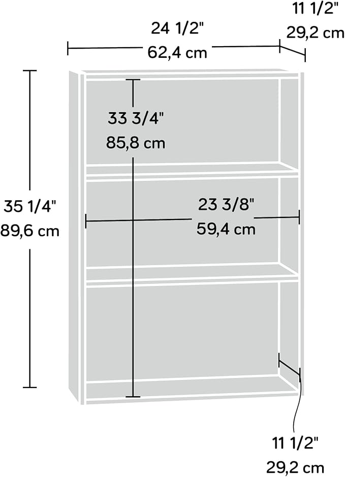 Sauder Beginnings 3-Shelf Bookcase/ Book shelf, Soft White finish