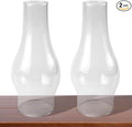 Oil Lamp Chimney Hurricane Lamp Glass Replacement Clear 3 Inch Base for Kerosene Lamp Shade(Flat Style 2P)