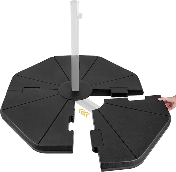 Giantex 208 lbs Offset Patio Umbrella Base, HDPE 4 PCS Cantilever Umbrella Stand, Water Sand Fillable, Heavy Duty Umbrella Weighted Base for Garden Yard Poolside Outdoor Market