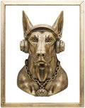 JJALIGHTS Animal Heads Wall Decor Doberman Resin Animals Sculptures Dobie Head Wall Hanging Decoration Imitation Copper vintage Wall Sculpture for Living Room Bedroom Office