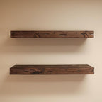 Urbandi Rustic Distressed Floating Shelves, Set of 2, Handmade Out of Pine Wood, 3 Inch Thick, Made in USA (Provincial, 48Lx3Hx8D)