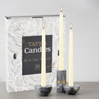 36 Pack Ivory White Taper Candles, 7-8 Hours Burn Time, Unscented, Smokeless and Dripless, 0.8 x 10 Inch Dinner Candle Set for Household, Wedding, Party and Home Décor Candlesticks