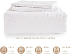 Exclusivo Mezcla King Size Quilt Bedding Set, Lightweight White Quilts King Size for All Seasons, Soft Microfiber Bedspreads Coverlets Bed Cover with Leaf Pattern, 3 Piece