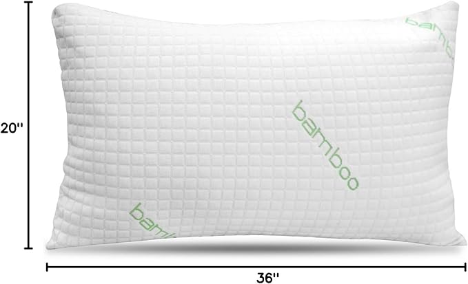 King Size Rayon Derived from Bamboo Pillows, Cooling Shredded Memory Foam Pillow Sets for Sleeping for Back, Stomach, Side Sleepers, Adjustable, Washable Cover,King (Pack of 1)