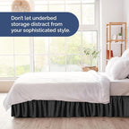 Wrap Around Dust Ruffle Bed Skirt - Black - for King Size Beds with 18 Inch Drop - Easy Fit Elastic Strap - Adjustable Pleated Bedskirt w/Brushed Fabric - Wrinkle Free - for Women, Men, Kids & Teens