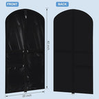 Geelin 14 Pcs Garment Bags for Dance Costumes PVC Clear with Zippers 20 x 40 Inch Garment Bag with Pockets Dance Costume Organizer Carrier for Storage Cover for Adult(Translucent Black)
