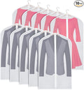 Zilink Clear Garment Bags Suit Bag for Storage 43-inch with Sturdy Zipper Suit Cover for Suit, Coat, Dress Clothes Cover Storage, Set of 10