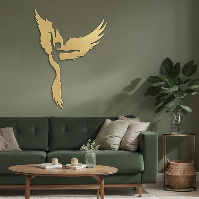 SIGNLEADER Metal Wall Art Decor Angel Minimalist Modern Abstract Wall Sculpture Hangings Home Decoration for Living Room, Bedroom, Bathroom, Kitchen, Outdoor - 24" Gold
