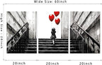 Novatique Graffiti Wall Art Banksy Canvas Wall Art Decor Modern Popular Little Girl Releasing Balloons Funny Graffiti Posters Home Decor for Bedroom Living Room,20" x 28" x 3pcs