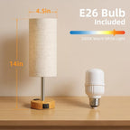 Bedside Table Lamp, High-Sensitivity Touch, 3-Level Dimmable Nightstand Lamp with AC Outlet | USB | and USB-C, Ideal Desk Lamp for Bedside, Bedroom, Reading, Living Room(LED Bulb) (Warm)