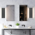 Aipsun 15.8in Matte Black Modern Vanity Light Up and Down LED Vanity Light for Bathroom Wall Lighting Fixtures (Warm Light 3000K)