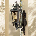 John Timberland Casa Marseille Vintage Outdoor Wall Light Fixture Veranda Bronze Scroll Frame 22" Champagne Hammered Glass for Exterior House Porch Patio Outside Deck Garage Yard Front Door