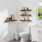 Rustic Wood Floating Shelves Set of 2 – 22.5" Wall Mounted Storage & Decor