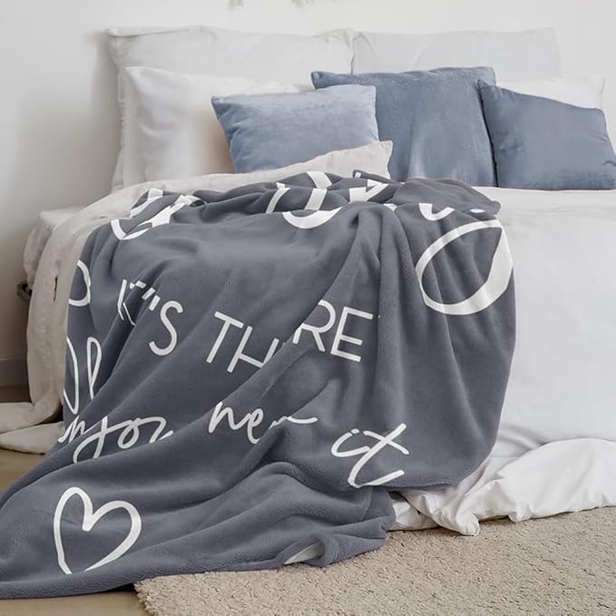 Pubrave Get Well Gifts for Women/Men After Surgery, Inspirational/Sympathy/Thinking of You/Birthday/Feel Better Gifts for Women/Men, Healing Blanket Grey 60x80in