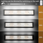 SOLFART Bathroom Vanity Lights Brushed Nickel Light Fixtures for Bathroom Above Mirror 4 Light Led Lights Bath Lighting Fixture Nickel