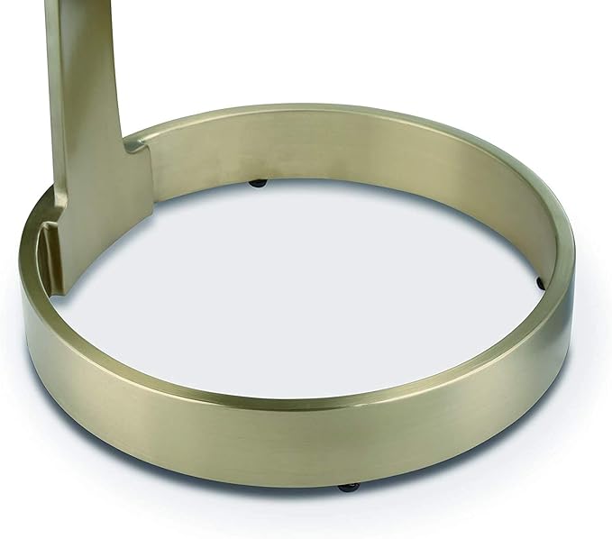 Michelle C Side Table – Modern Luxury End Table with Bright Brass Legs & Black Top, Commercial Grade Quality for Living & Bedrooms