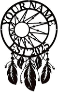 Personalized Dream Catcher Metal Wall Art - Custom Name Iron Sign for Home Decor, 8-30 Inch Black (Style H)