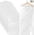 20 PCS 60 Inch Plastic Garment Bag, Dry Cleaner Bags Laundry Bags, Clear Hanging Clothing Covers for Long Dresses Skirt Coat Suit Shirt Jacket