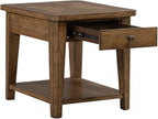 Liberty Furniture Carolina Park End Table for Living Room - Amber Brown Oak