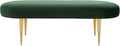 Safavieh Home Collection Corinne Emerald and Gold Velvet Oval Bench
