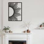 SIGNLEADER Metal Wall Art Decor Shining Sun Minimalist Modern Abstract Wall Sculpture Hangings Home Decoration for Living Room, Bedroom, Bathroom, Kitchen, Outdoor - 36" Black