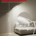 Honeywell LED Floor Lamp, F4 Sunturalux™ Gooseneck Reading Floor Lamp, Super Bright Stepless Dimmable Task Light with Flexible Arm, Eye-Caring Tall Standing Lamp for Living,Bedroom Office