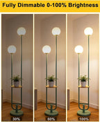 Lightdot 63IN Green Floor Lamp with U Pole, 2 Globe Mid Century Standing Lamps with Bulbs Included, Unique Vintage Dimmable Tall Floor Lamp for Living Room/Wedding/Party/Sofa Beside/Corner Decor