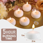 80 Pack 2 inch White Floating Candles Unscented Floating Candle for Centerpieces 5-6 Hours Burning 2” Floating Candle Bulk for Wedding Christmas