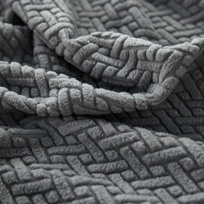 Sofa Covers Couch Covers for Sofa Pet Friendly Couch Cushion Covers Universal Sofa Covers Washable Stretch Slipcovers for Sectional Sofa (Texture Gray, Pillow Cover 15 * 15inch)